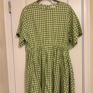Shiny by Nature Green Gingham Mini Dress